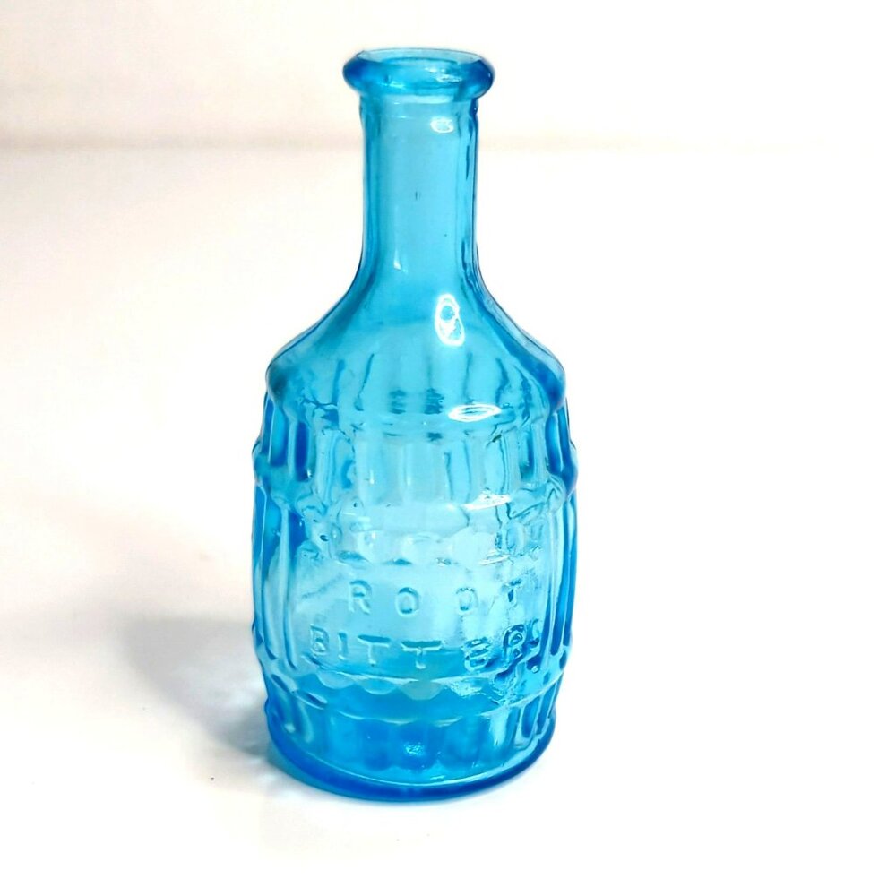 Vintage Wheaton Dr Chandler's Ginger Root Bitters Blue Glass Bottle